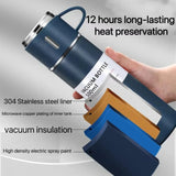 3 Cup 500ML Double-Layer Stainless Steel Vacuum Flask Set | Hot & Cold | Travel Thermos Durable Insulated Stainless Steel Flask