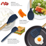 12 Pcs Silicone Cooking Utensils Kitchen Utensil Set | Heat Resistant Kitchen Non Toxic Spatula Set With Turner Tongs,spoon,brush,whisk-wooden Handle – Random Color