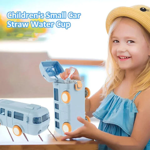 Bus Shape School Water Bottle | 500ml | With Strap | Cute & Leak-Proof | Random Color Smart Bus-Shape Water Bottle
