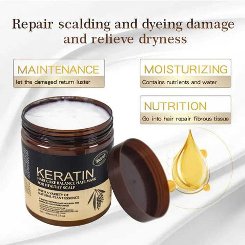 Keratin Hair Mask for Dry & Damaged Hair – Deep Repair Treatment for Smooth, Frizz-Free Shine Men & Women