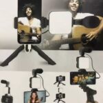 Vlogging Kit Accessories for Mobile Phone DSLR Camera Video Recording with Tripod Shoot Mic 360 LED Remote Selfie Light for Live Streaming Short Film