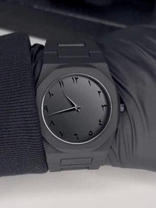 Men's Carbon Fiber Water Resistant Quartz Chain Watch - 1 Pc