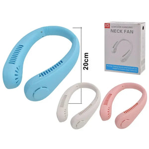 X5 Leafless Hanging Neck Fan With Adjustable Neck Band – Portable Rechargeable Neck Fan – Neck Fan For Summer (random Color)